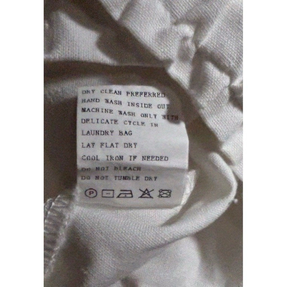 White Linen Elastic Waist Pants with Pockets Size Large - Picture 12 of 14